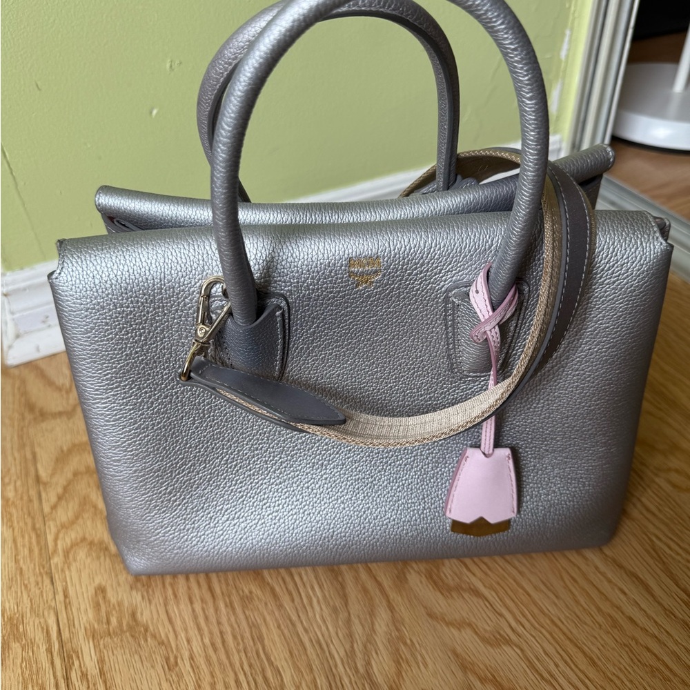 MCM Milla Silver leather handbag